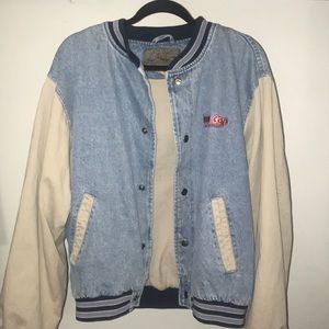 Vintage Denim Varsity Jacket